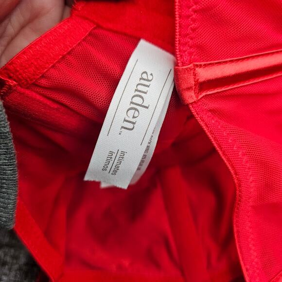 Auden Red satin corset bra Women's size small longline lingerie bustier - Picture 3 of 4